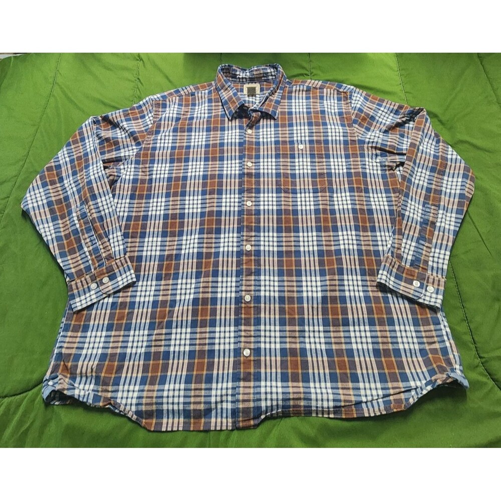 LL Bean Traditional Fit Long Sleeve Button-Down Men's Plaid Shirt Size XXL-Reg